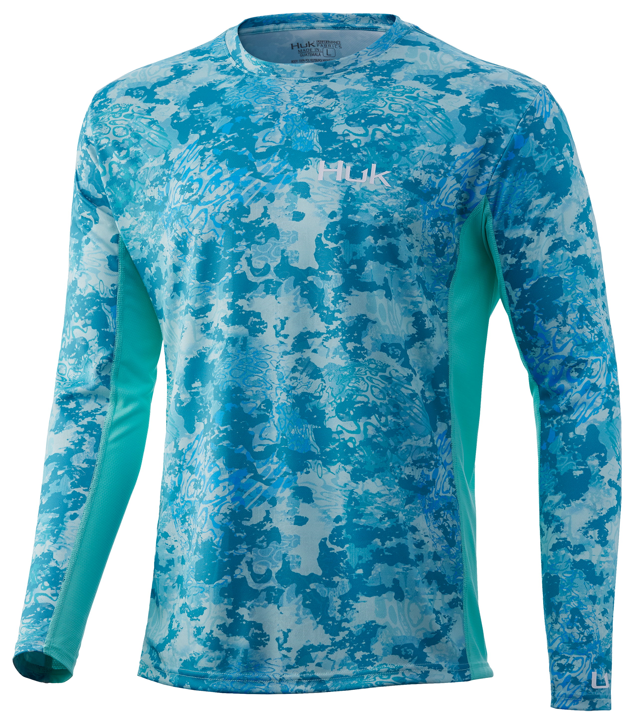 HUK Icon X Tide Change Fade L/S Shirt UPF 50+ Atlantic Color Size XXL